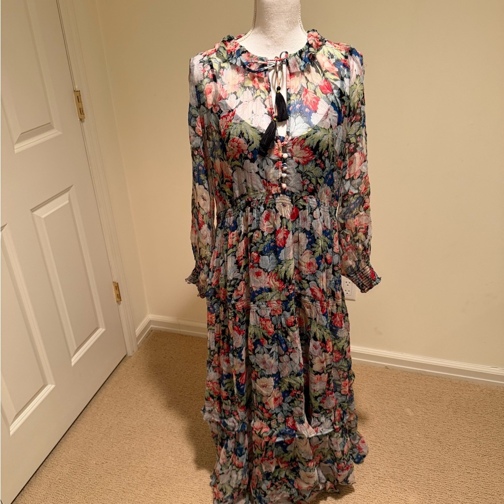 Floral Chiffon Anthropologie Maxi Dress